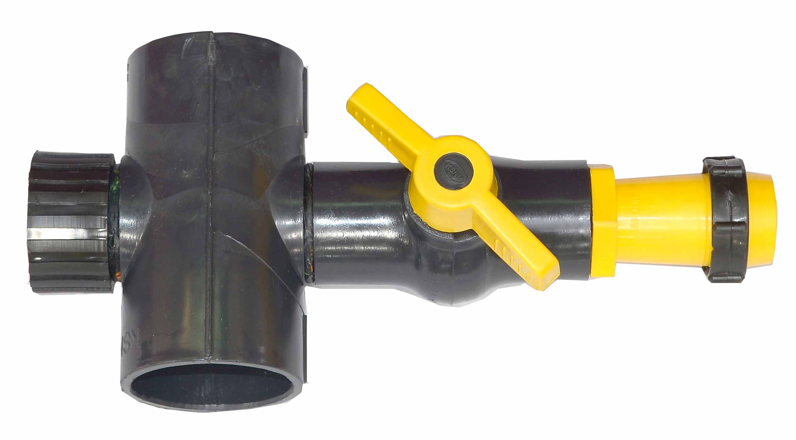 PVC Tee 63 mm with Ball Valve / 40 mm Lock